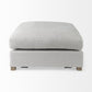 39" Light Gray Fabric and Brown Cocktail Ottoman