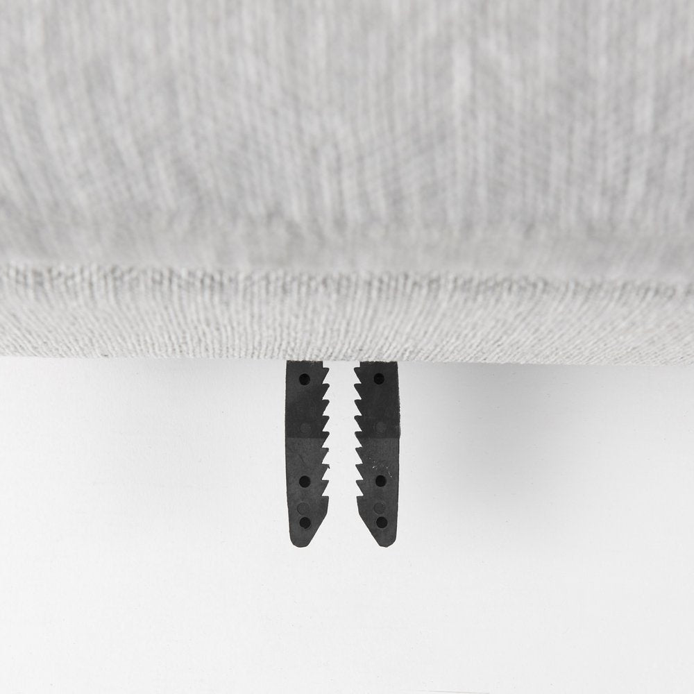 39" Light Gray Fabric and Brown Cocktail Ottoman