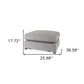 26" Gray Fabric and Brown Cocktail Ottoman