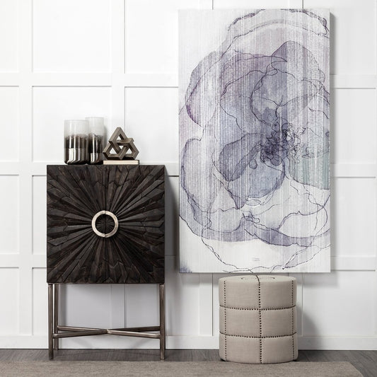 20" Cream Fabric Tufted Round Footstool