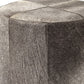20" Gray Wool And Brown Footstool Ottoman