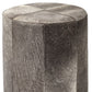 20" Gray Wool And Brown Footstool Ottoman