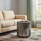 20" Gray Wool And Brown Footstool Ottoman
