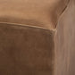 36" Brown Faux Leather Cube Ottoman