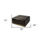 36" Black Faux Leather and Brown Footstool