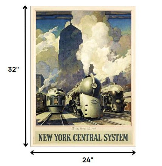 New York Railroad Vintage Travel Unframed Print Wall Art