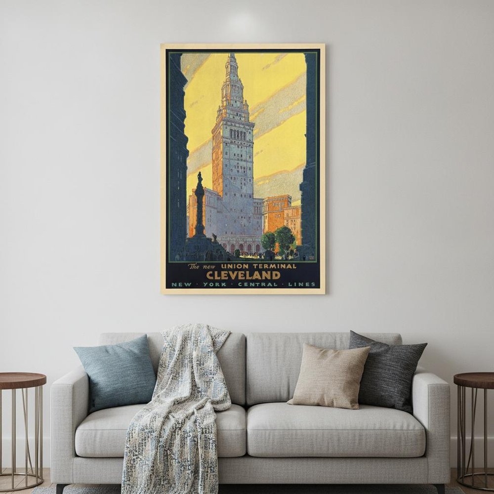 Cleveland Union Terminal Vintage Travel Unframed Print Wall Art