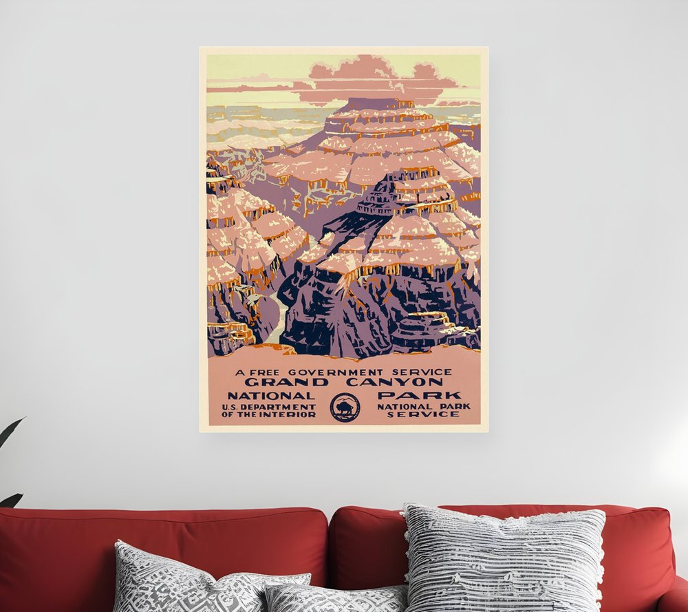 24" X 32" Grand Canyon C1938 Vintage Travel Poster Wall Art