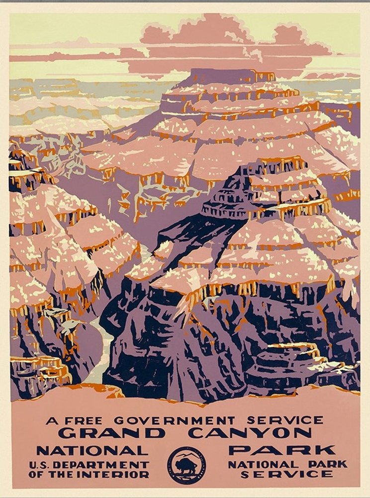 24" X 32" Grand Canyon C1938 Vintage Travel Poster Wall Art