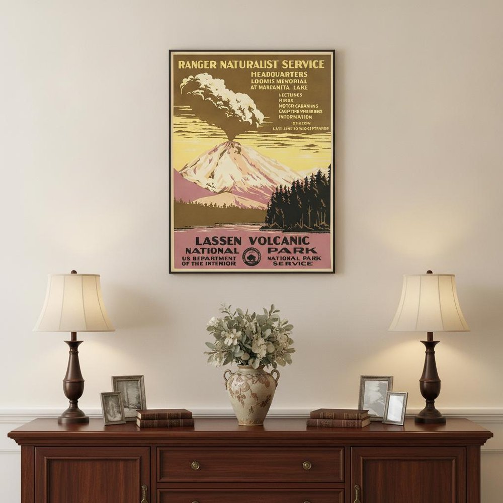 24" X 32" Lassen Volcanic National Park Vintage Travel Poster Wall Art
