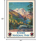 24" X 32" Rainier National Park C1920S Vintage Travel Poster Wall Art