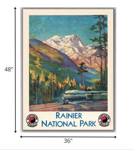 24" X 32" Rainier National Park C1920S Vintage Travel Poster Wall Art