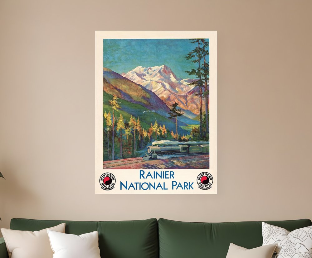 24" X 32" Rainier National Park C1920S Vintage Travel Poster Wall Art