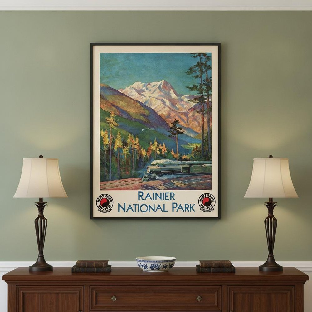 36" X 48" Rainier National Park C1920S Vintage Travel Poster Wall Art