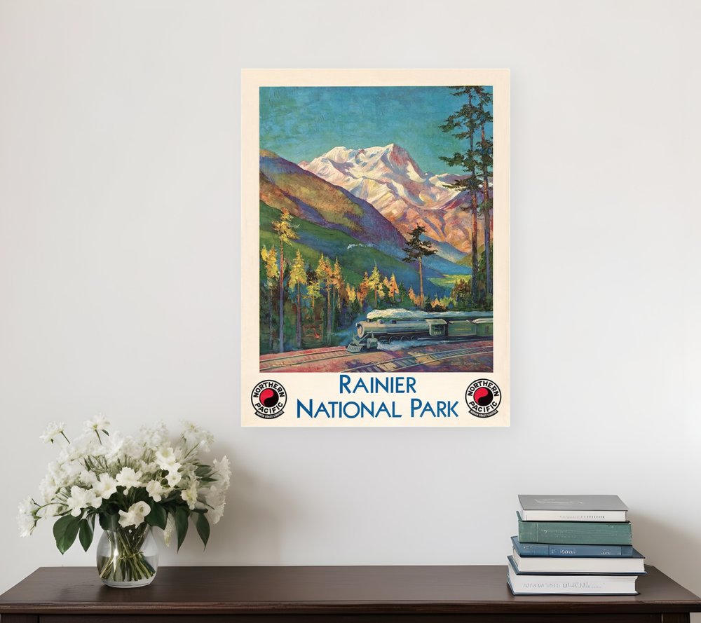 24" X 32" Rainier National Park C1920S Vintage Travel Poster Wall Art