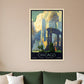 36" X 54" Vintage 1929 Chicago Michigan Ave Travel Poster Wall Art