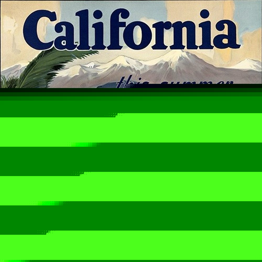 Vintage 1934 California Travel Unframed Print Wall Art