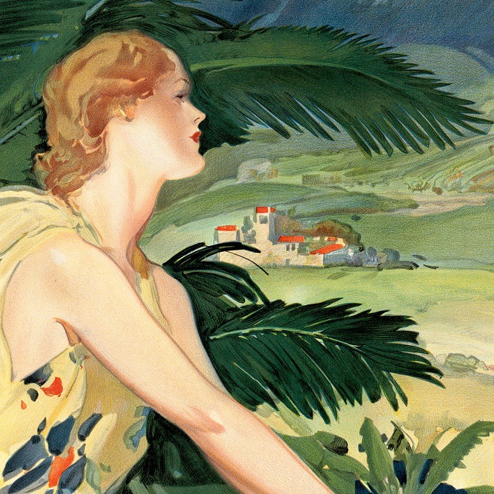 Vintage 1934 California Travel Unframed Print Wall Art