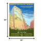 24" x 32" Zion National Park c1938 Vintage Travel Poster Wall Art