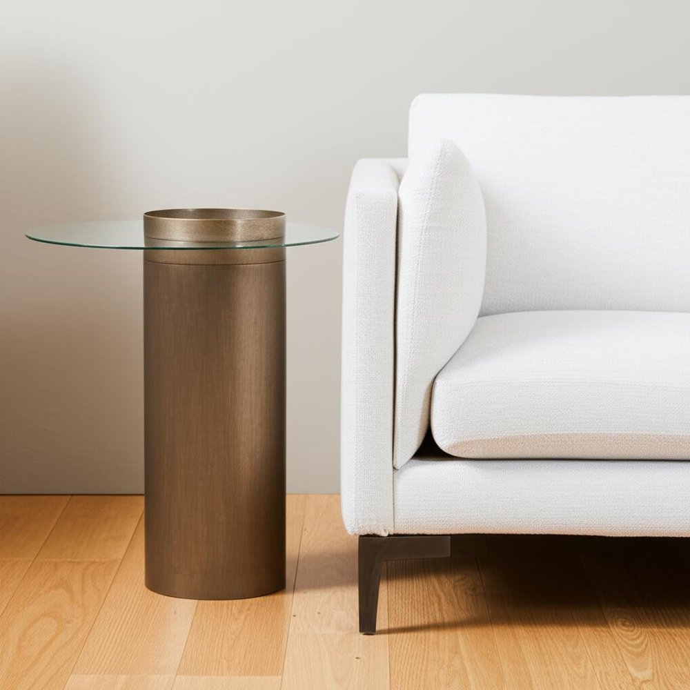 Contemporary Antique Gold End Table