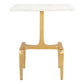 23" Gold Genuine Marble Look Rectangular End Table