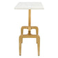 23" Gold Genuine Marble Look Rectangular End Table