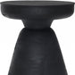 18" Black Solid Wood Round Pedestal End Table