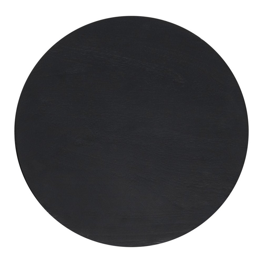 18" Black Solid Wood Round End Table