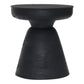 18" Black Solid Wood Round Pedestal End Table