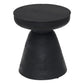 18" Black Solid Wood Round Pedestal End Table