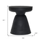 18" Black Solid Wood Round Pedestal End Table