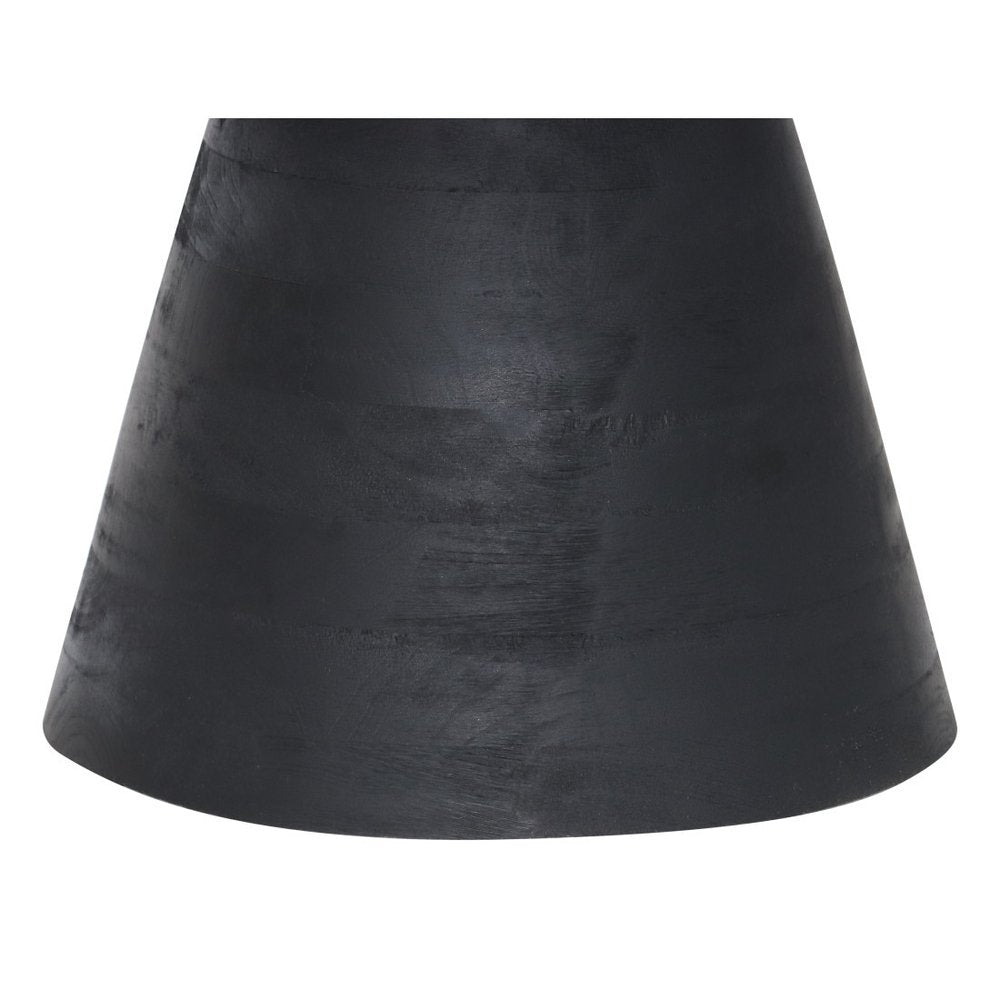 18" Black Solid Wood Round Pedestal End Table