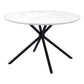 47" White And Black Rounded Steel Dining Table