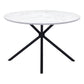 47" White And Black Rounded Steel Dining Table