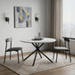 47" White And Black Rounded Steel Dining Table