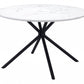 47" White And Black Rounded Steel Dining Table