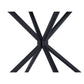 47" White And Black Rounded Steel Dining Table