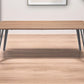 79" Brown and Gray Wood and Steel Dining Table