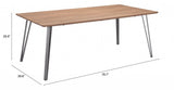 79" Brown and Gray Wood and Steel Dining Table