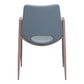 Set of Two Gray And Brown Upholstered Faux Leather Open Back Dining Arm Chairs