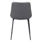 Set of Two Gray And Black Upholstered Faux Leather Dining Side Chairs