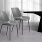 Set of Two Gray And Black Upholstered Faux Leather Dining Side Chairs