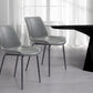 Set of Two Gray And Black Upholstered Faux Leather Dining Side Chairs