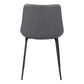 Set of Two Gray And Black Upholstered Faux Leather Dining Side Chairs