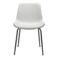 Set of Two White And Black Upholstered Faux Leather Dining Side Chairs