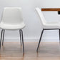 Set of Two White And Black Upholstered Faux Leather Dining Side Chairs