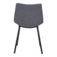Set of Two Gray And Black Upholstered Fabric Dining Side Chairs