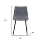Set of Two Gray And Black Upholstered Fabric Dining Side Chairs