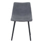 Set of Two Gray And Black Upholstered Fabric Dining Side Chairs