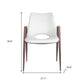 Set of Two White and Brown Upholstered Faux Leather Open Back Dining Arm Chairs
